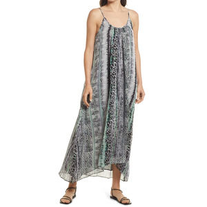 Chelsea28 Animal Print Double Scoop Chiffon Maxi Dress NEW Small